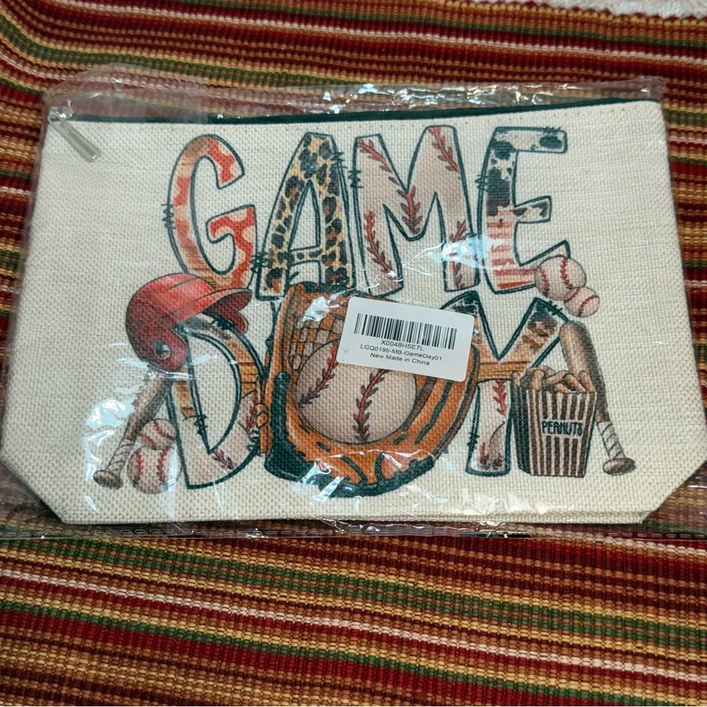 Baseball Game Day Pouch with Glove and Bat Design - NWT
